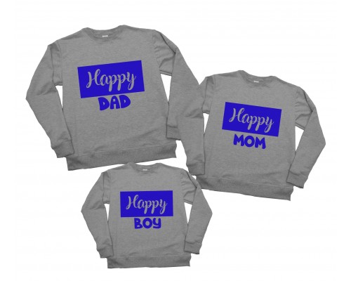 Свитшоты family look для всей семьи Happy Dad, Mom, Boy/Girl купить в интернет магазине