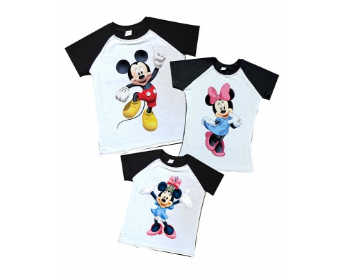 Комплект 2-х кольорових футболок родина Мікі Маусів купити в інтернет магазині