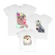 Комплект сімейних футболок з тваринами ведмідь, зебра, їжачок купити в інтернет магазині