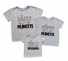 Комплект футболок для всей семьи family look "Daddy, Mommy of a Princess"