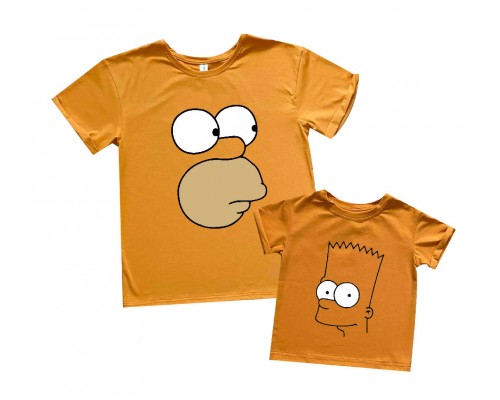 Комплект футболок для папы и сына Симпсоны купить в интернет магазине