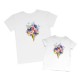 Комплект футболок для мамы и дочки Букет цветов с бабочками купить в интернет магазине