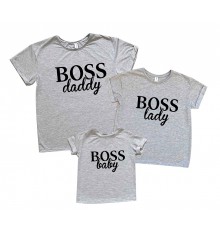 Комплект семейных футболок "BOSS daddy, lady, baby"