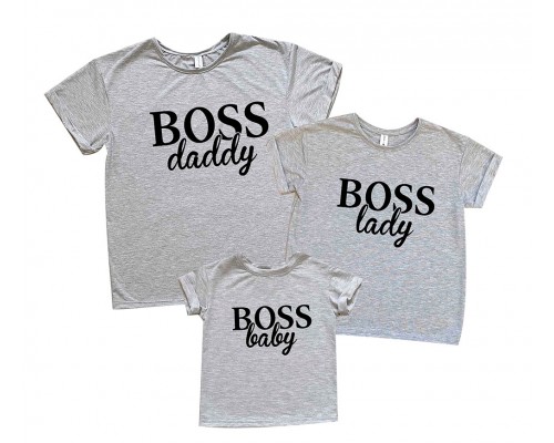 Комплект семейных футболок BOSS daddy, lady, baby купить в интернет магазине