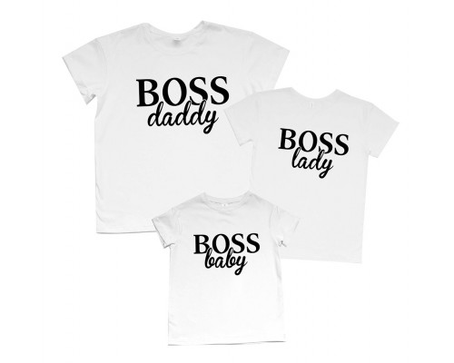 Комплект семейных футболок BOSS daddy, lady, baby купить в интернет магазине
