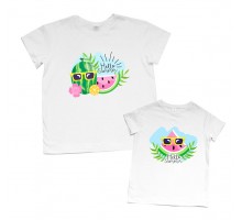 Комплект футболок для мамы и дочки "Арбузы"