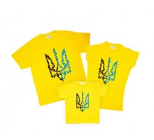 Комплект патриотичных футболок для всей семьи "Герб Украины"