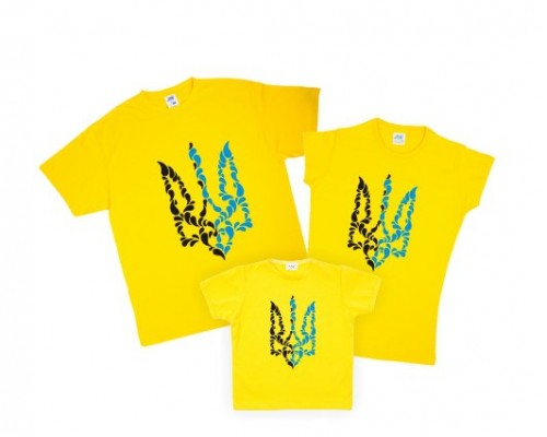 Комплект патріотичних футболок для всієї родини Герб України купити в інтернет магазині