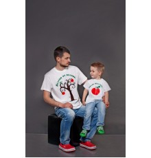 Набір футболок для тата та сина "Яблуко від яблуні… впало недалеко!"