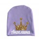Именная с короной глиттер - детская шапка удлиненная для девочек купить в интернет магазине