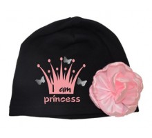 I am princess - шапка дитяча з квіткою
