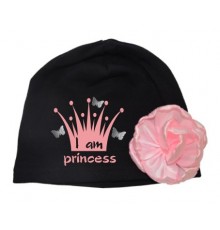 I am princess - шапка детская с цветком