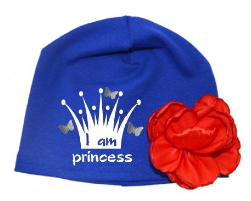 I am princess - шапка дитяча з квіткою для дівчинки купити в інтернет магазині