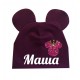 Мінні Маус контур - іменна дитяча шапка з вушками для дівчаток купити в інтернет магазині