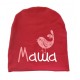Именная детская шапка удлиненная с птичкой для девочек купить в интернет магазине