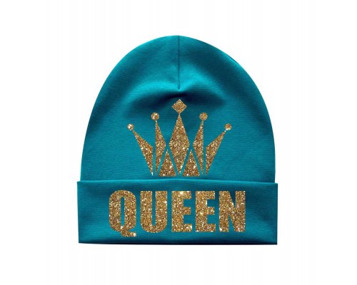 Queen с короной глиттер - детская шапка бини для девочек купить в интернет магазине
