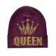 Queen с короной глиттер - детская шапка бини для девочек купить в интернет магазине