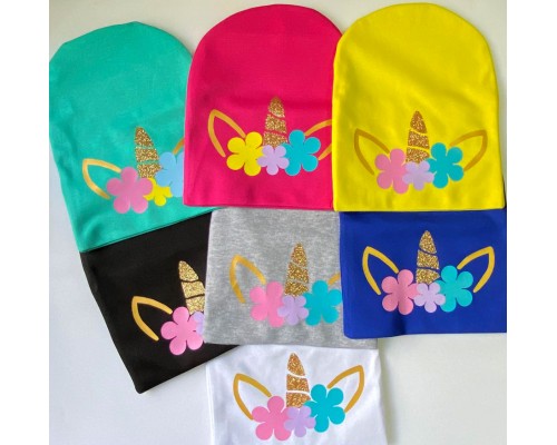Єдиноріг іменна дитяча шапка подовжена для дівчаток купити в інтернет магазині