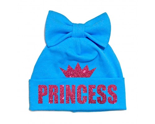 Princess з короною гліттер - шапка-бант для дівчаток купити в інтернет магазині