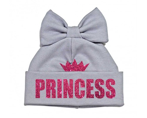 Princess з короною гліттер - шапка-бант для дівчаток купити в інтернет магазині