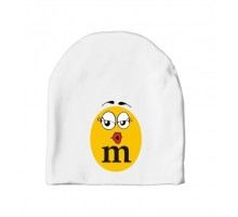 M&M's желтый - детская шапка удлиненная