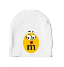 M&M's желтый - детская шапка удлиненная