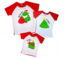 Веселі ялинки - комплект новорічних футболок для всієї родини