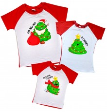 Веселі ялинки - комплект новорічних футболок для всієї родини