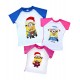 Миньоны новогодние - комплект 2-х цветных футболок для всей семьи на Новый год купить в интернет магазине