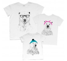 Медведи - комплект футболок для всей семьи
