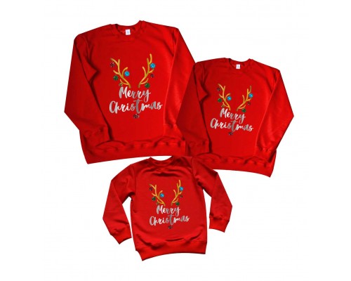 Merry Christmas - новогодний комплект свитшотов для всей семьи купить в интернет магазине