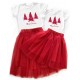 Merry Christmas - новорічний комплект для мами та доньки футболка + спідниця фатинова балерина купити в інтернет магазині