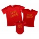 Комплект новогодних семейных футболок family look Santa Daddy, Mama, Baby купить в интернет магазине