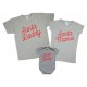 Комплект новорічних сімейних футболок family look Santa Daddy, Mama, Baby купити в інтернет магазині