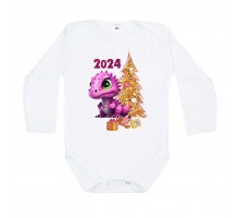 2024 дракон с елочкой - детский боди на Новый год