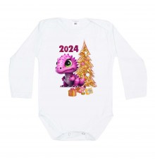 2024 дракон з ялинкою - дитячий боді на Новий рік