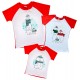 Новогодний комплект 2-х цветных футболок с мишками купить в интернет магазине