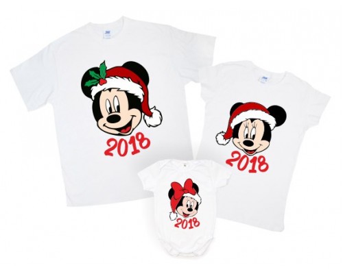 Міккі Мауси новорічні 2023 - комплект футболок на новий рік для всієї родини купити в інтернет магазині