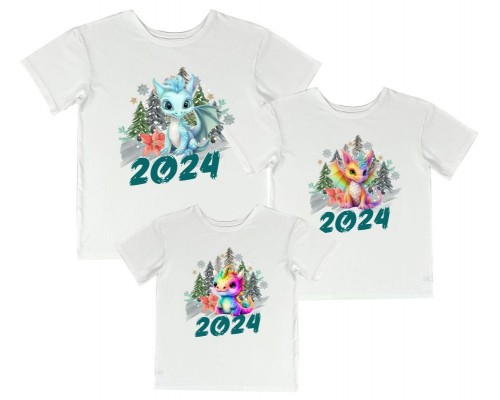 2024 дракончики - комплект новорічних футболок для всієї родини купити в інтернет магазині