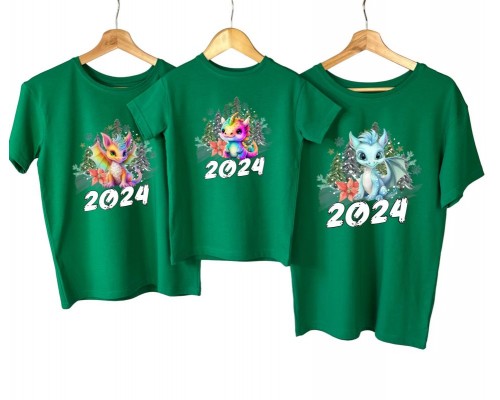 2024 дракончики - комплект новогодних футболок для всей семьи купить в интернет магазине