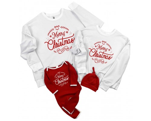 2024 Merry Christmas - новогодние свитшоты с комбинезоном-человечком фэмили лук купить в интернет магазине