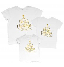 Merry Christmas елочка - новогодний family look семейных футболок