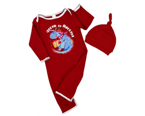Чекаю на Миколая - новорічний комбінезон-чоловічок для новонароджених купити в інтернет магазині