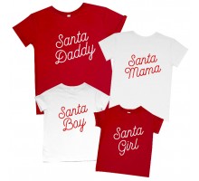 Новорічні футболки для всієї родини "Santa Daddy, Mama, Boy, Girl"