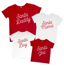 Новогодние футболки для всей семьи "Santa Daddy, Mama, Boy, Girl"