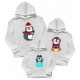 Пінгвіни з подарунком - новорічний комплект сімейних толстовок купити в інтернет магазині