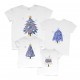 Ялинки блакитні - новорічний комплект сімейних футболок купити в інтернет магазині