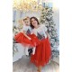 Мама з донькою біля ялинки - новорічний комплект для мами та доньки футболка + спідниця фатинова балерина купити в інтернет магазині