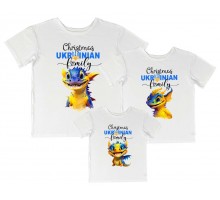 Christmas Ukrainian Family дракончики - комплект новорічних футболок для всієї родини