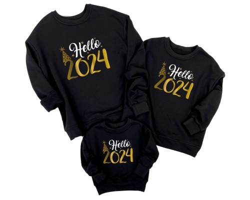 Hello 2024 - комплект новогодних свитшотов family look купить в интернет магазине